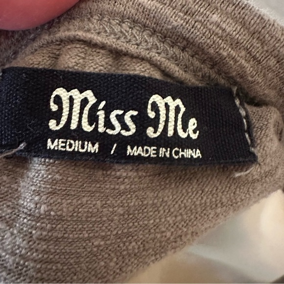 Miss Me Women's Sleeveless Tank Top Olive Green Shoelace Detail Sleeves Medium - Picture 12 of 12